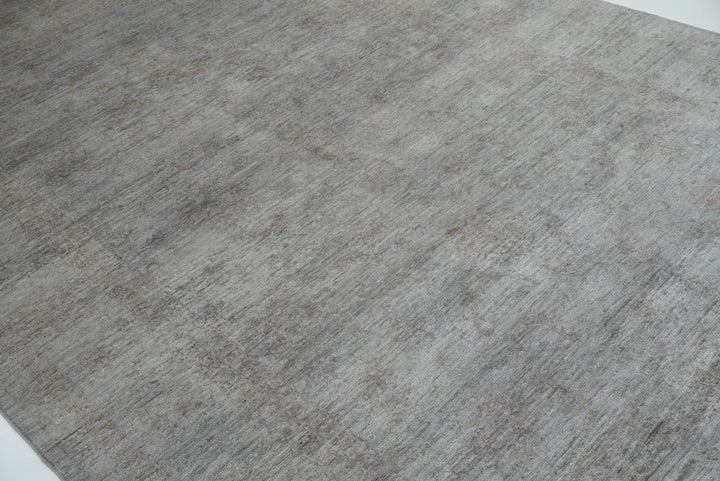 6'6"x9'10" Overdyed Oushak Slate Gray Hand-Knotted Rug - Yildiz Rugs