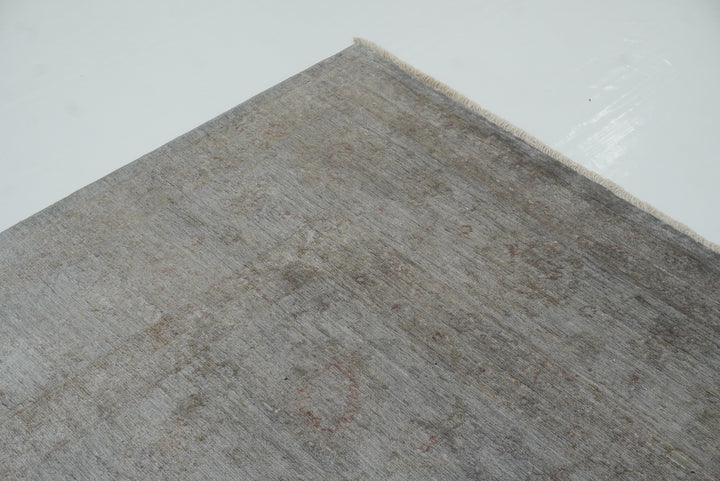 6'6"x9'10" Overdyed Oushak Slate Gray Hand-Knotted Rug - Yildiz Rugs