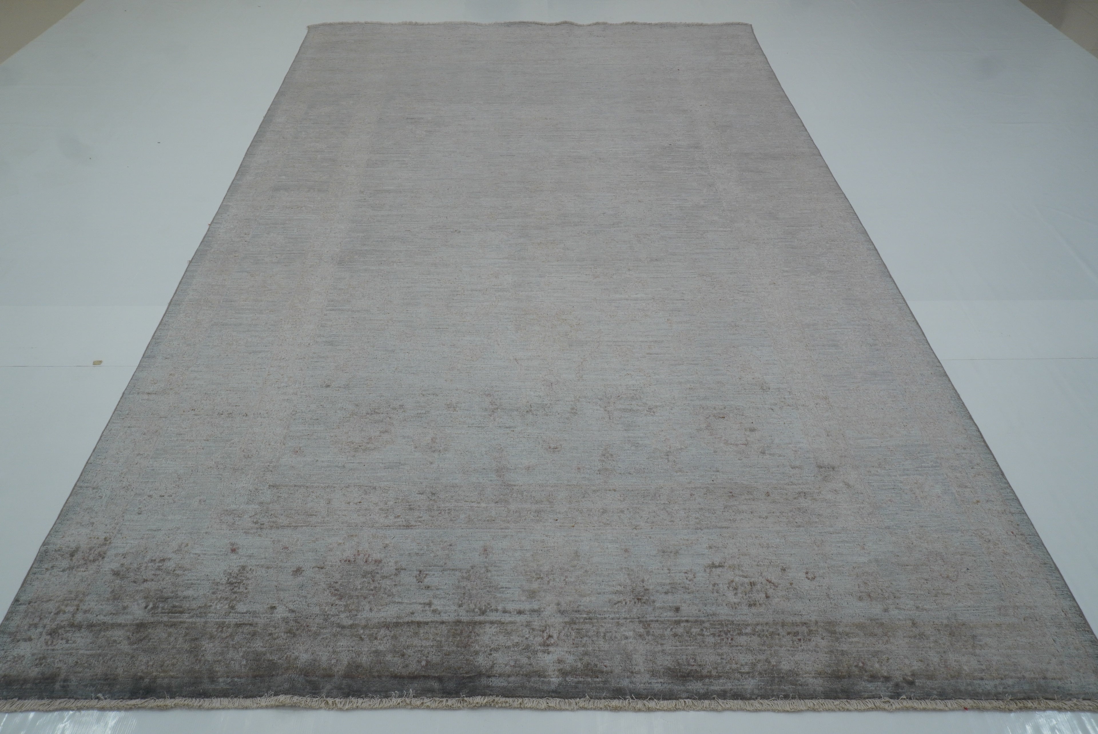 6'6"x9'10" Overdyed Oushak Slate Gray Hand-Knotted Rug - Yildiz Rugs