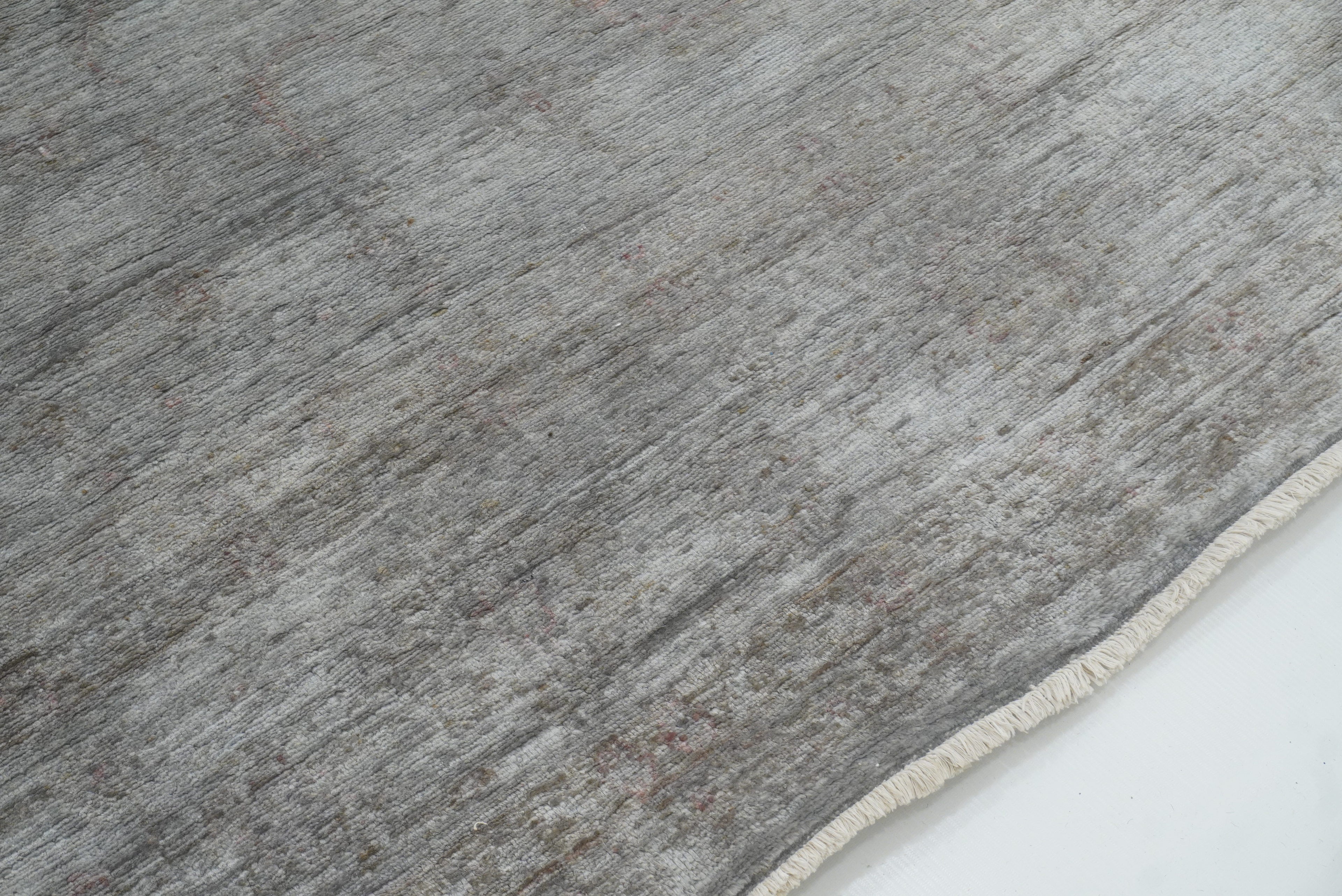 6'6"x9'10" Overdyed Oushak Slate Gray Hand-Knotted Rug - Yildiz Rugs