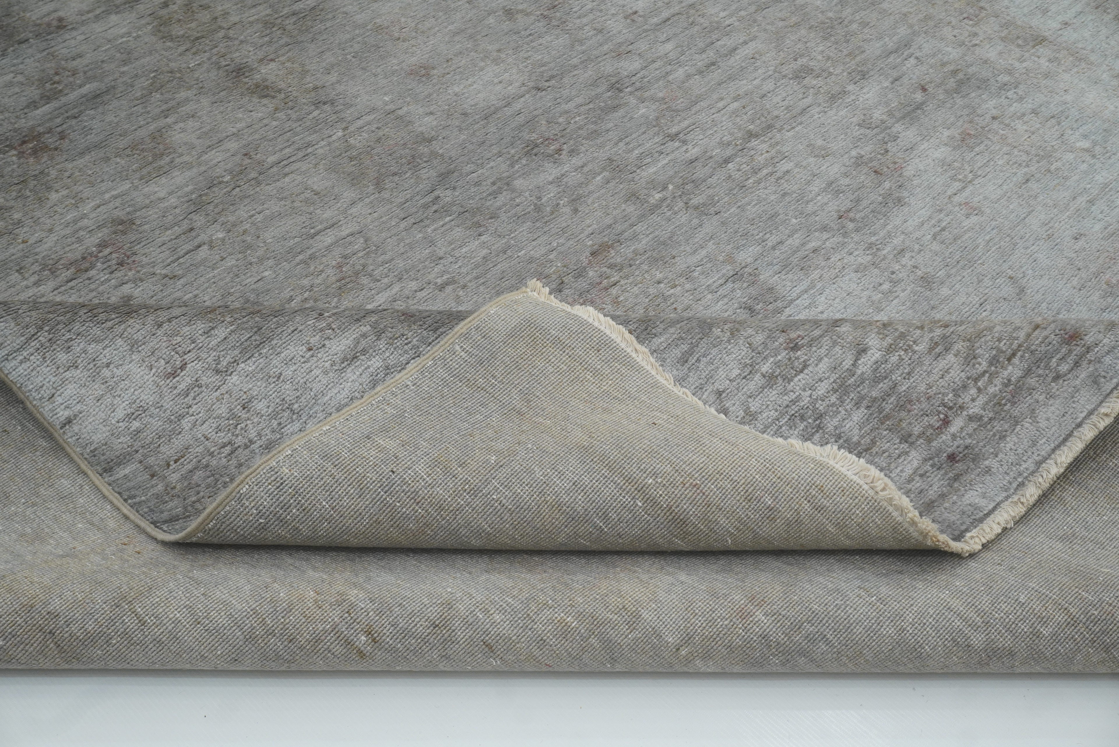 6'6"x9'10" Overdyed Oushak Slate Gray Hand-Knotted Rug - Yildiz Rugs