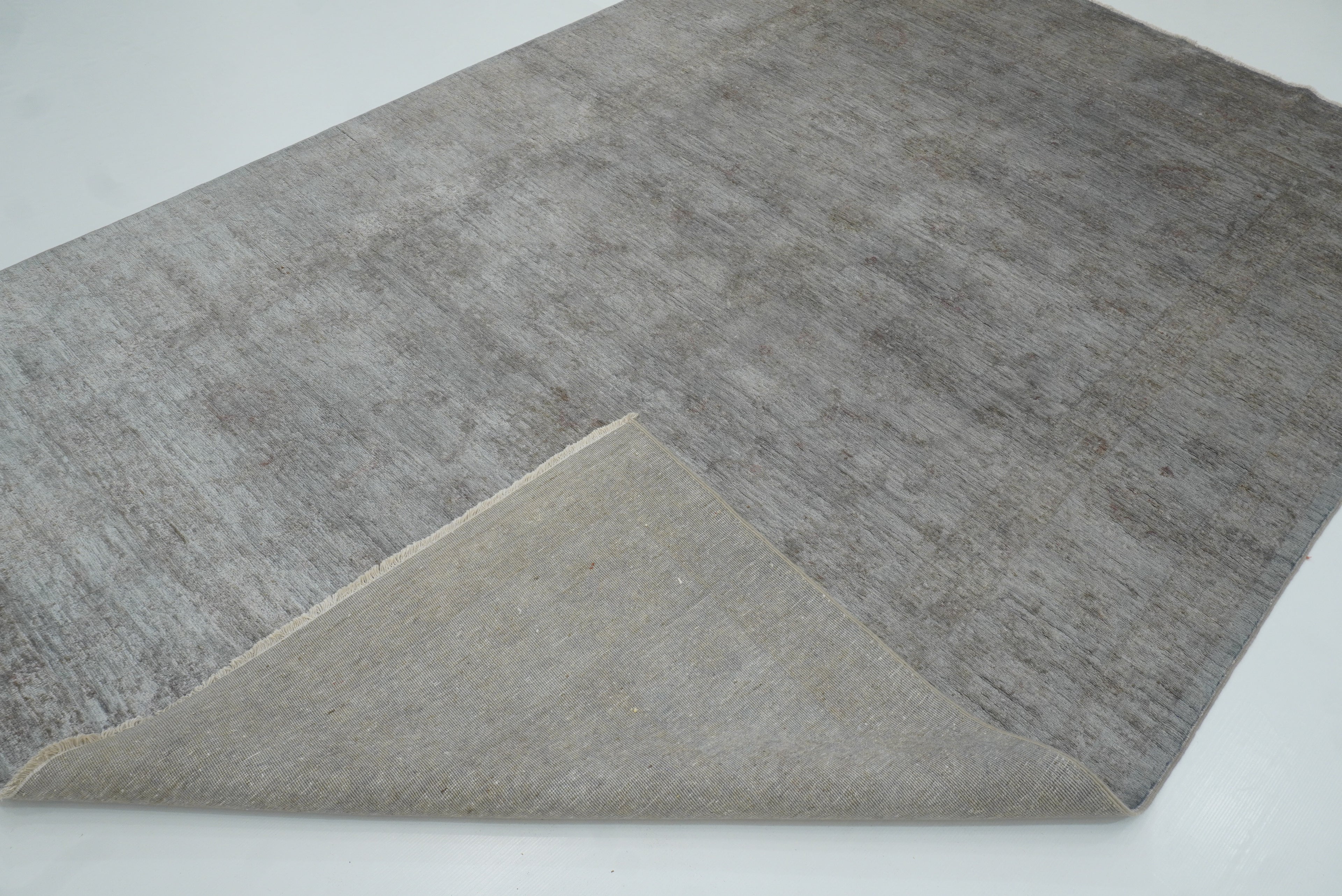 6'6"x9'10" Overdyed Oushak Slate Gray Hand-Knotted Rug - Yildiz Rugs