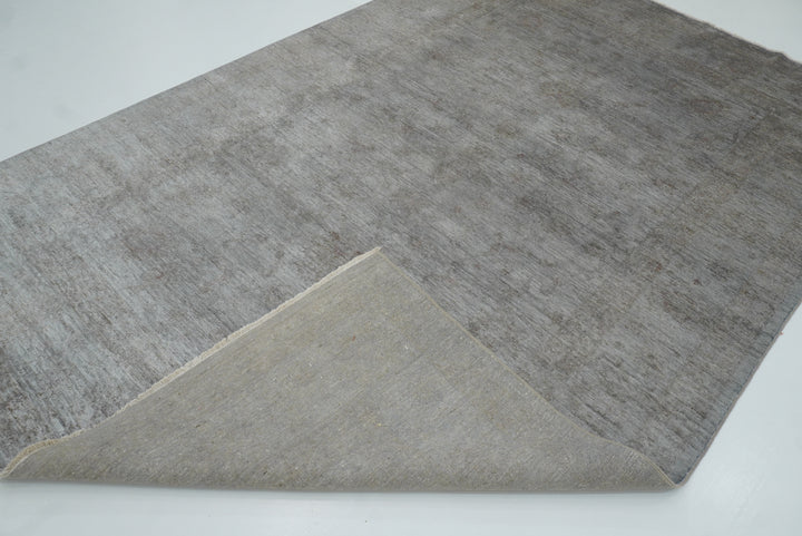 6'6"x9'10" Overdyed Oushak Slate Gray Hand-Knotted Rug - Yildiz Rugs