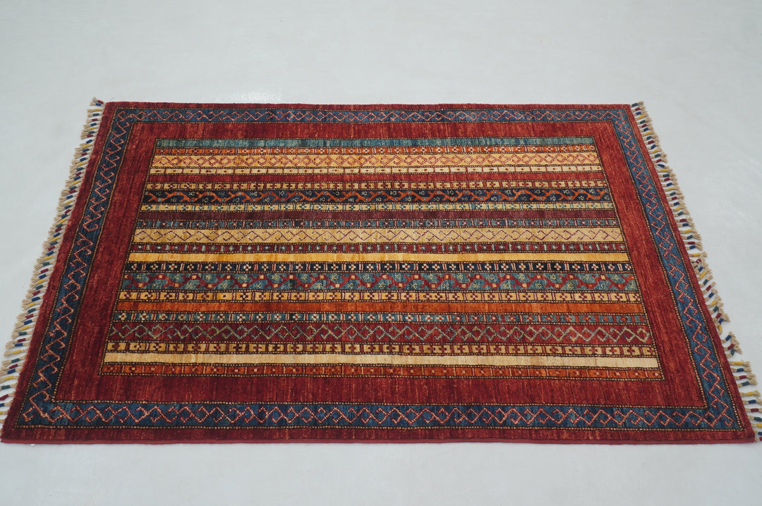 3x5 Red Turkish Shawl Pattern Rug