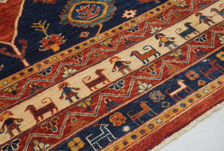 9x12 Red Blue Tribal Gabbeh Afghan Nomad Qashqai Oriental Rug