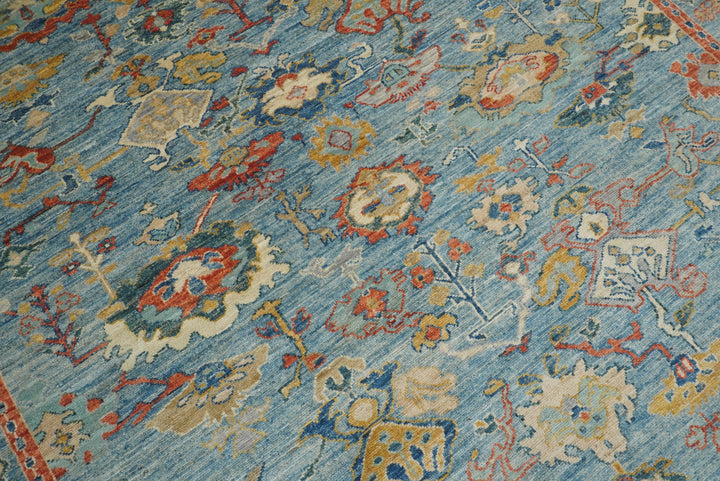 8x10 Oushak Blue Hand knotted Turkish Rug - Yildiz Rugs