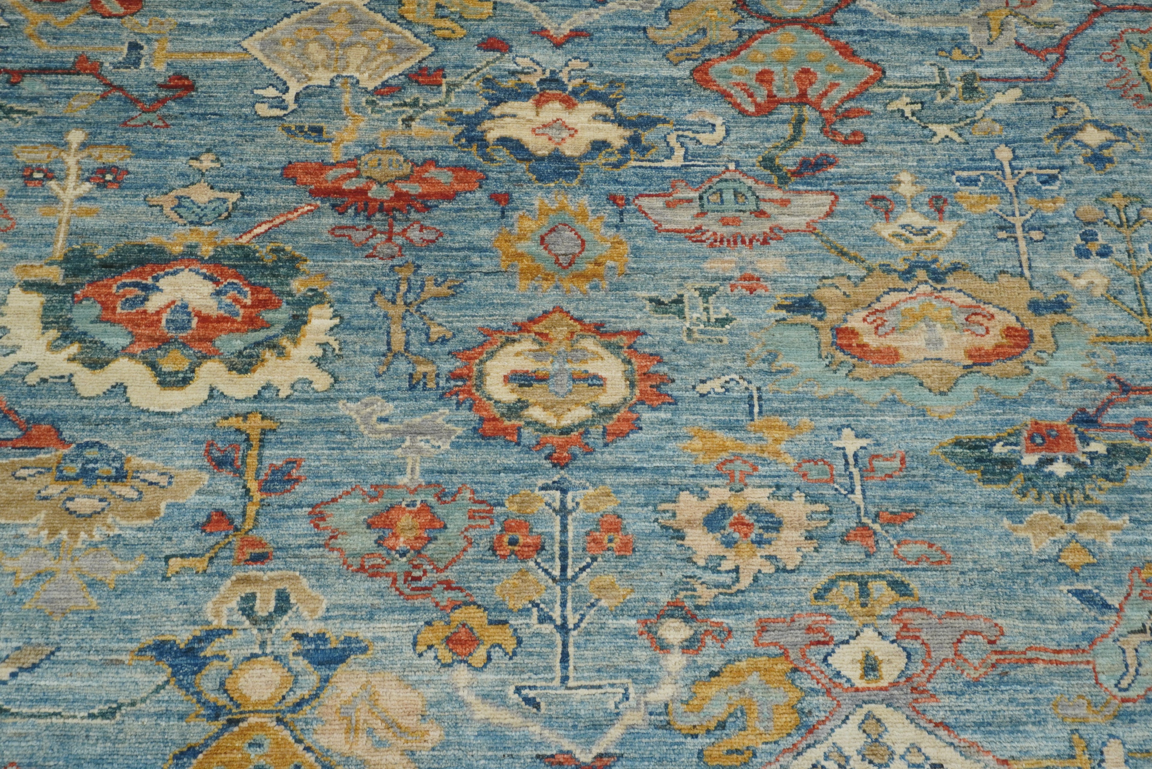 8x10 Oushak Blue Hand knotted Turkish Rug - Yildiz Rugs