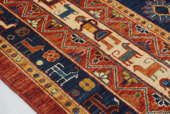 9x12 Red Blue Tribal Gabbeh Afghan Nomad Qashqai Oriental Rug