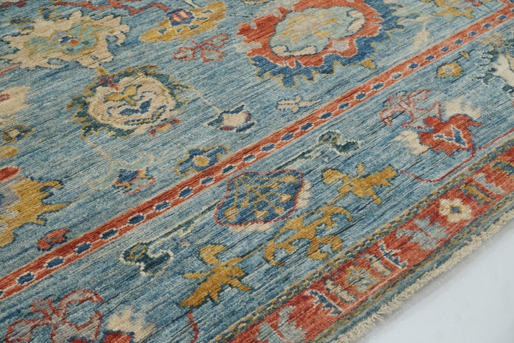 8x10 Oushak Blue Hand knotted Turkish Rug - Yildiz Rugs