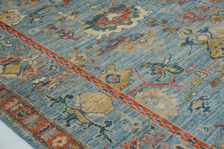 8x10 Oushak Blue Hand knotted Turkish Rug - Yildiz Rugs