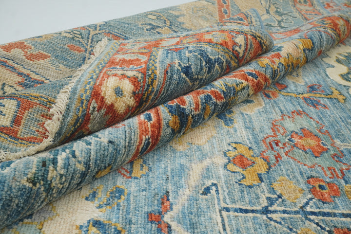 8x10 Oushak Blue Hand knotted Turkish Rug - Yildiz Rugs