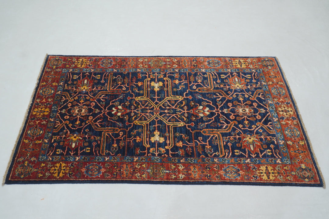 3x6 Navy Blue Bidjar Afghan Hand knotted Oriental Rug