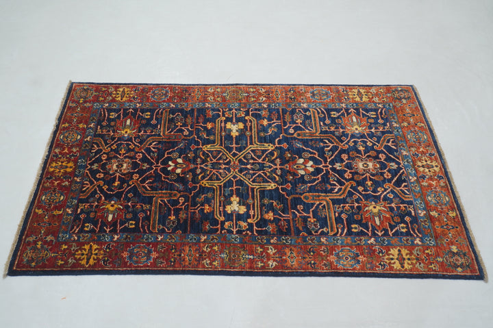 3x6 Navy Blue Bidjar Afghan Hand knotted Oriental Rug