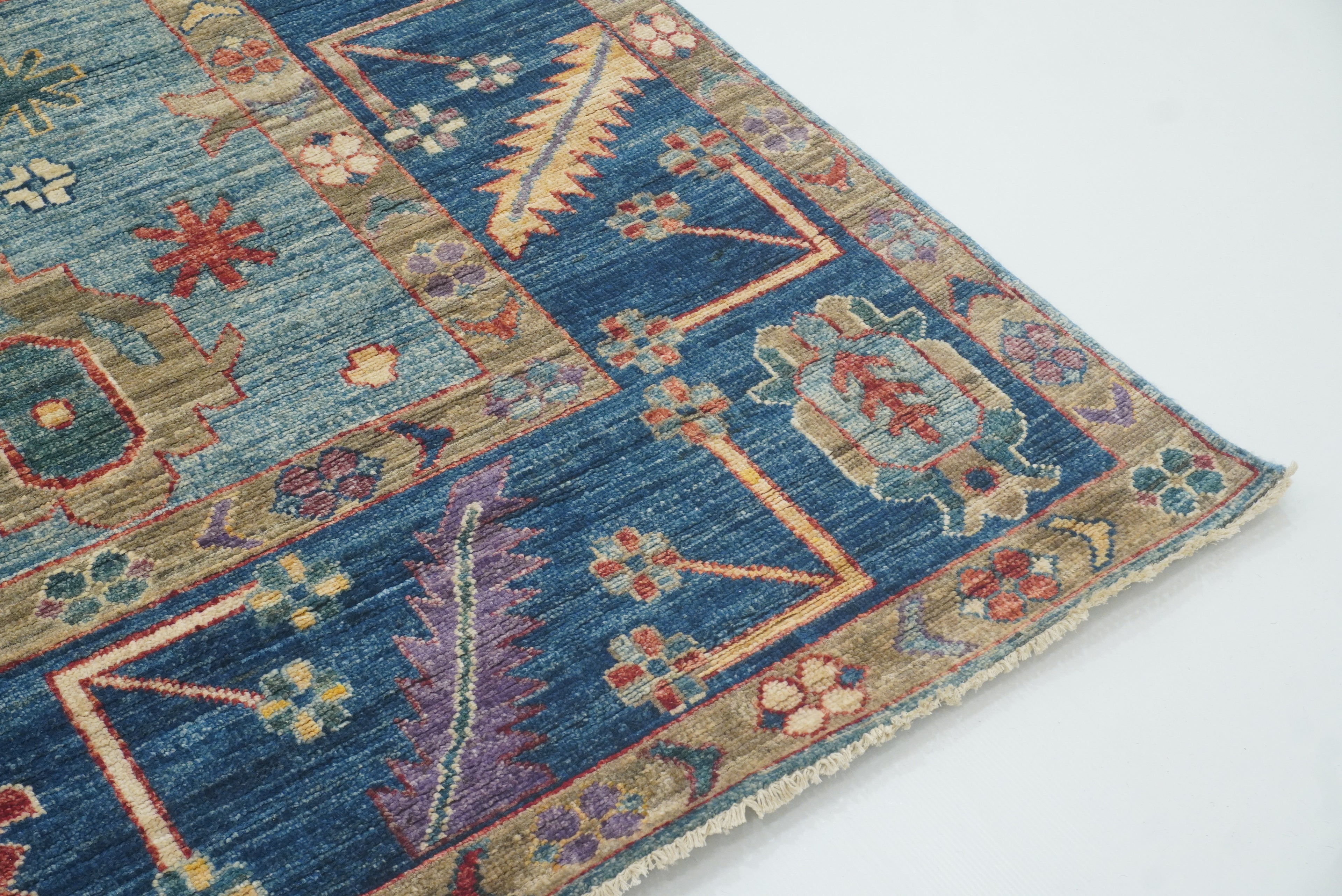 9x12 Blue Oushak Hand-Knotted Turkish Rug - Yildiz Rugs