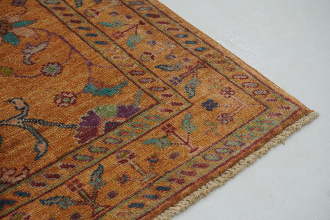 3x4 Orange Afghan Waziri Hand knotted Oriental Rug