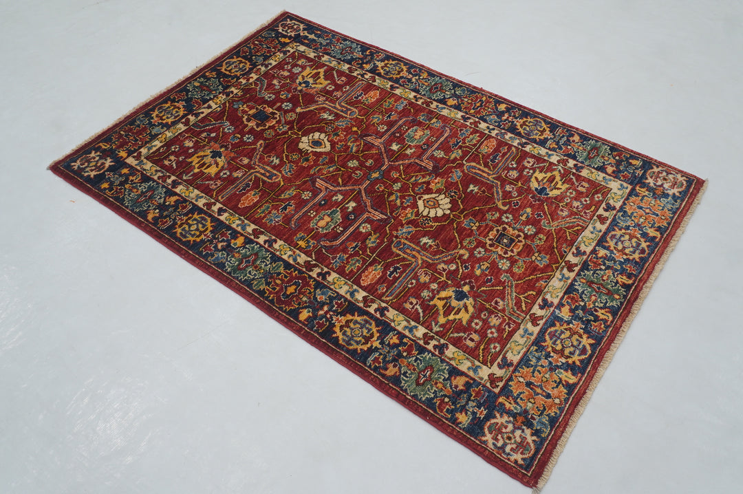 3x5 Red Bidjar Afghan Hand knotted Oriental Rug