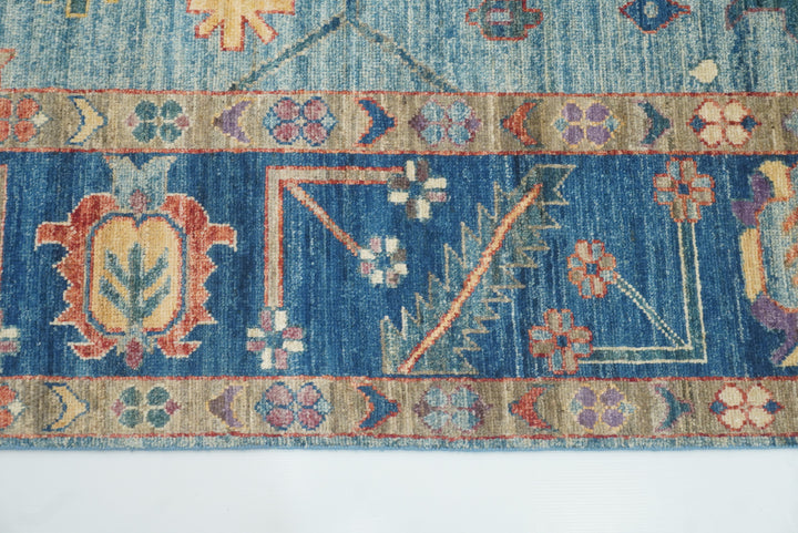 9x12 Blue Oushak Hand-Knotted Turkish Rug - Yildiz Rugs