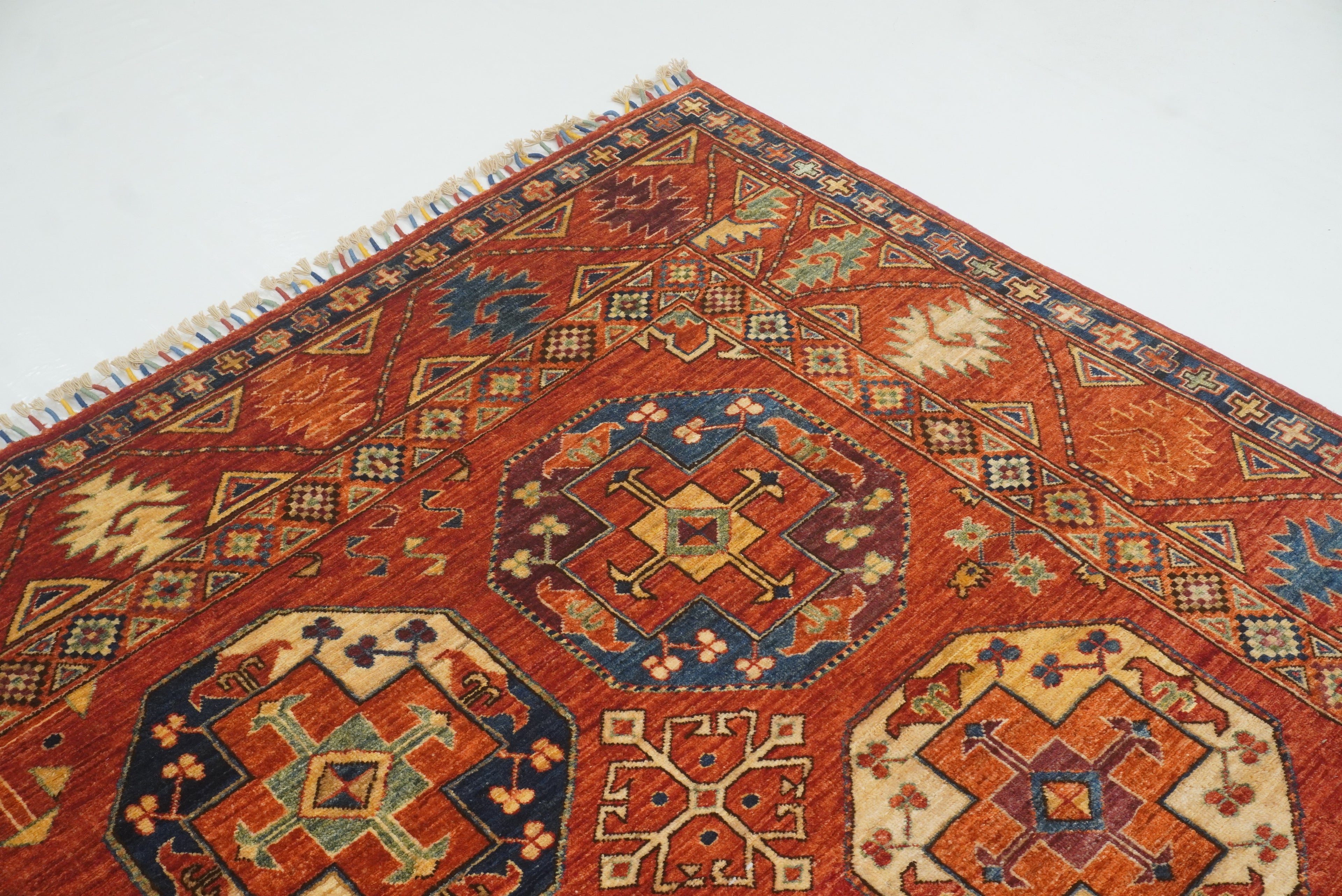 8'5"x11'1" Red Ersari Hand-Knotted Afghan Rug - Yildiz Rugs