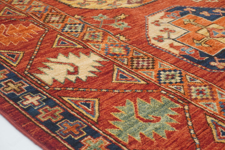8'5"x11'1" Red Ersari Hand-Knotted Afghan Rug - Yildiz Rugs