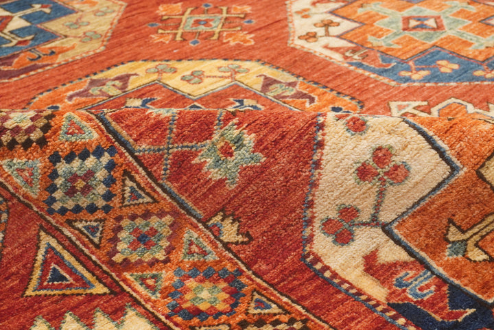 8'5"x11'1" Red Ersari Hand-Knotted Afghan Rug - Yildiz Rugs