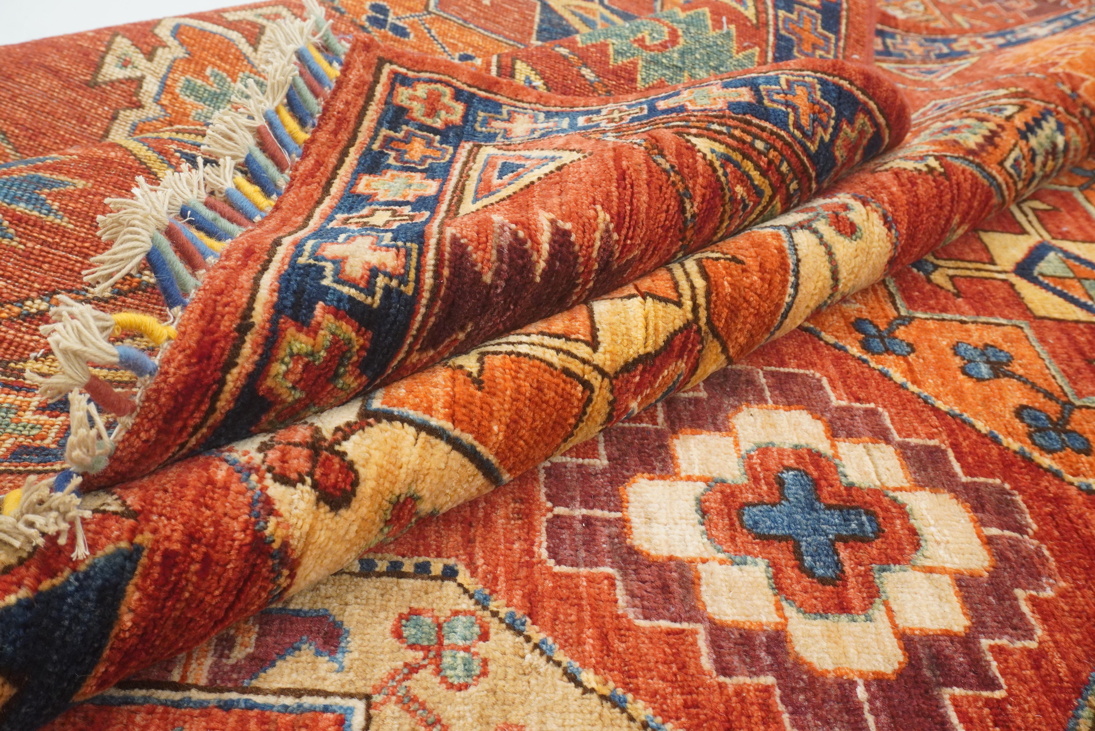 8'5"x11'1" Red Ersari Hand-Knotted Afghan Rug - Yildiz Rugs