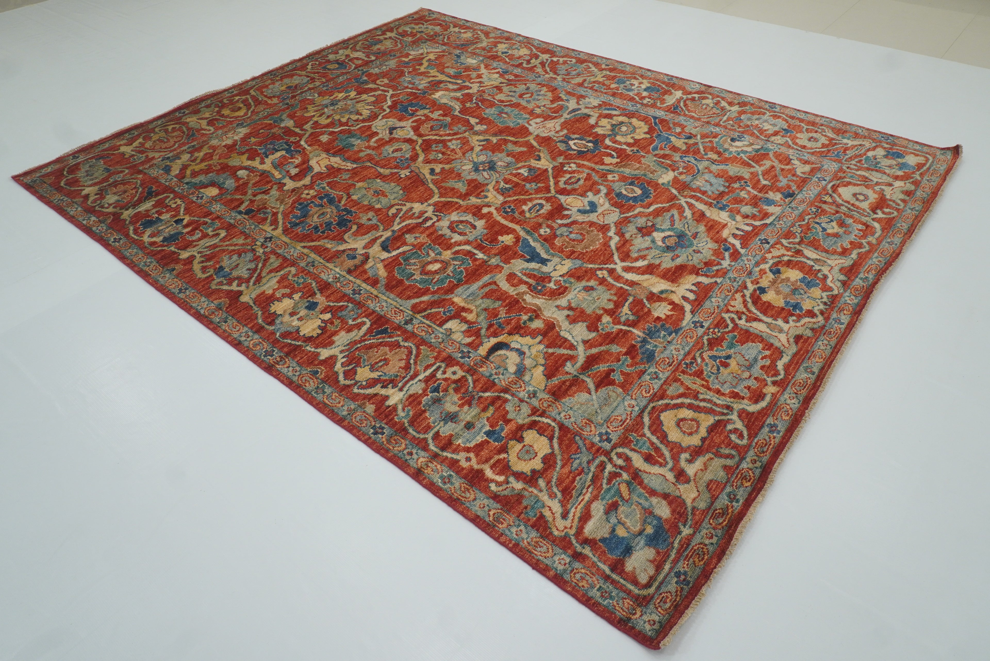 8x10 Red Oushak Hand knotted Rug - Yildiz Rugs