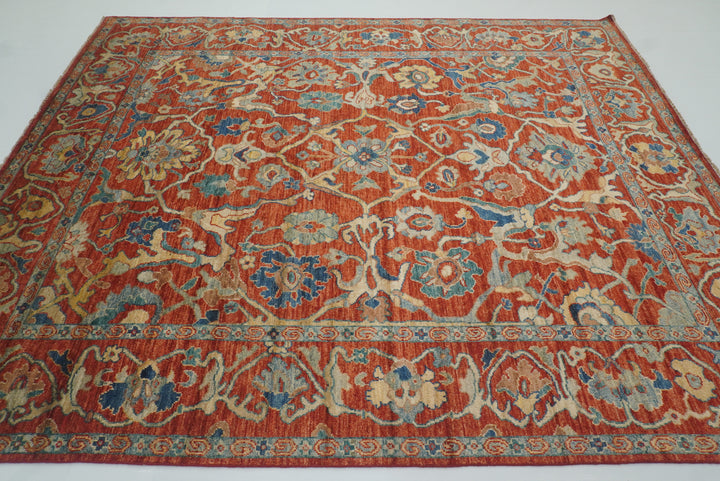 8x10 Red Oushak Hand knotted Rug - Yildiz Rugs