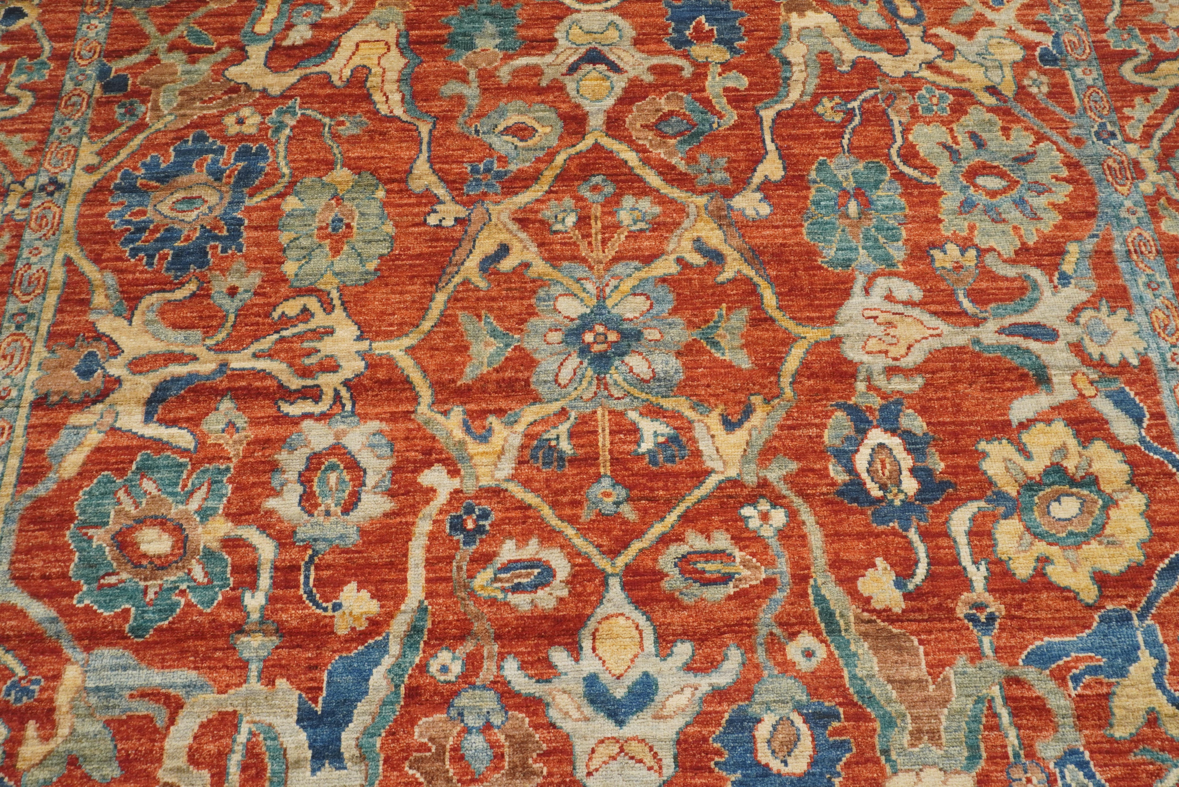 8x10 Red Oushak Hand knotted Rug - Yildiz Rugs
