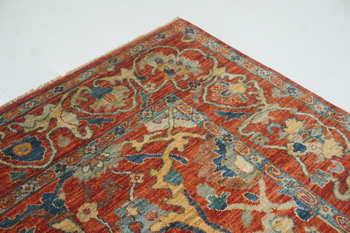 8x10 Red Oushak Hand knotted Rug - Yildiz Rugs