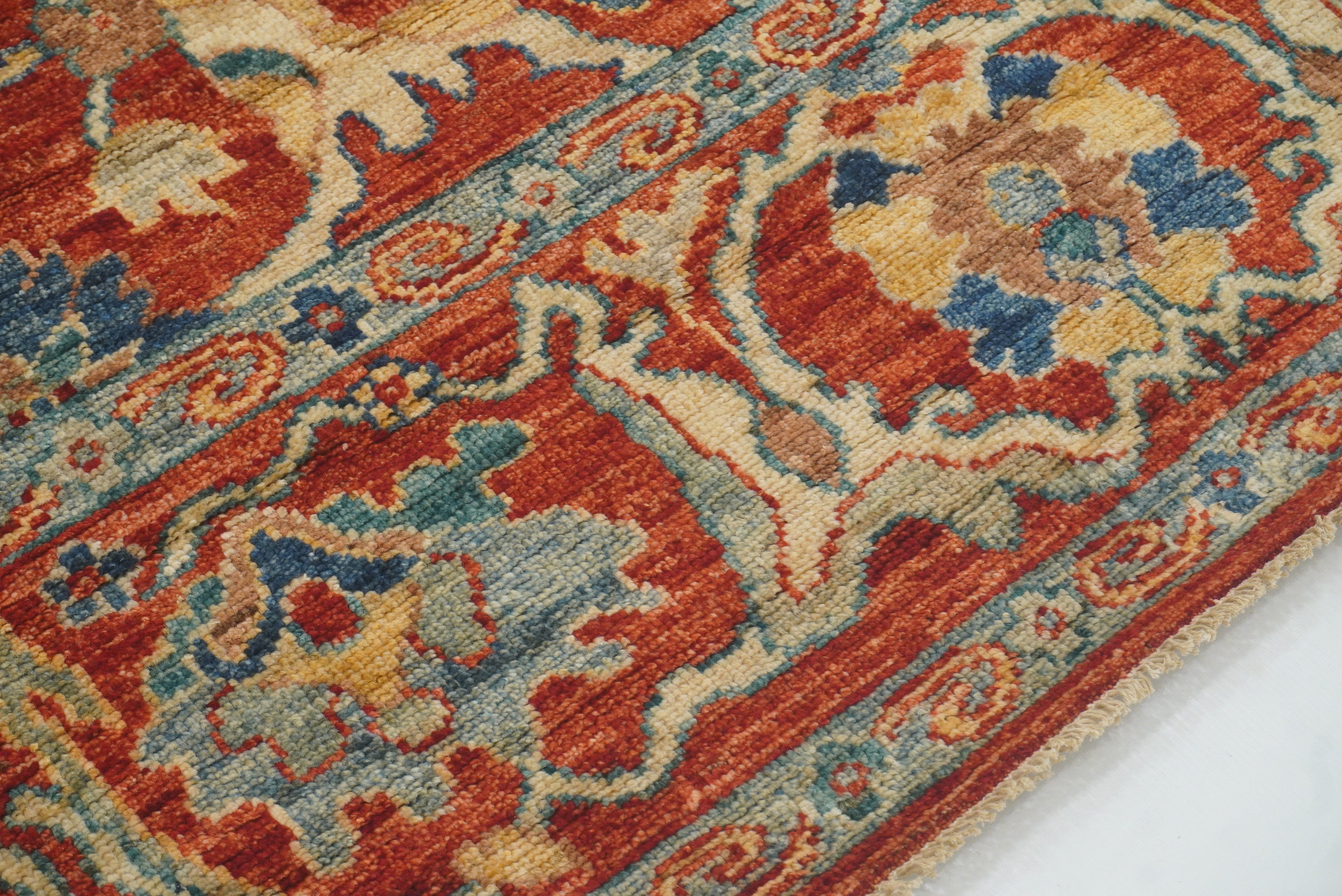 8x10 Red Oushak Hand knotted Rug - Yildiz Rugs