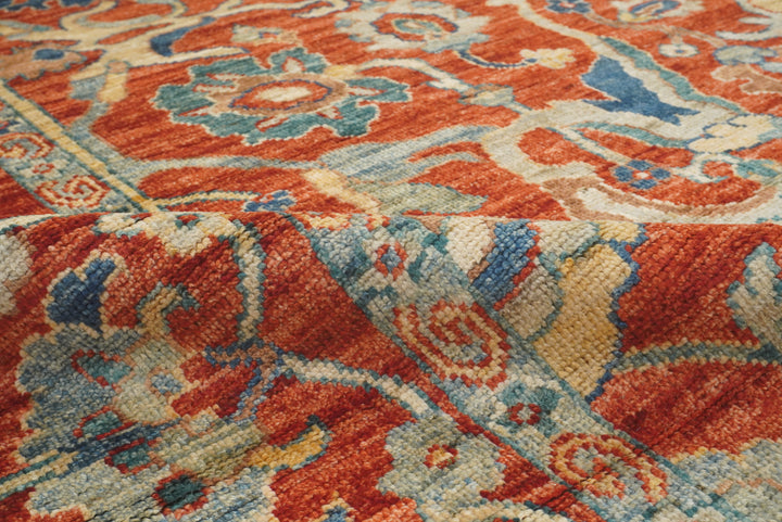 8x10 Red Oushak Hand knotted Rug - Yildiz Rugs