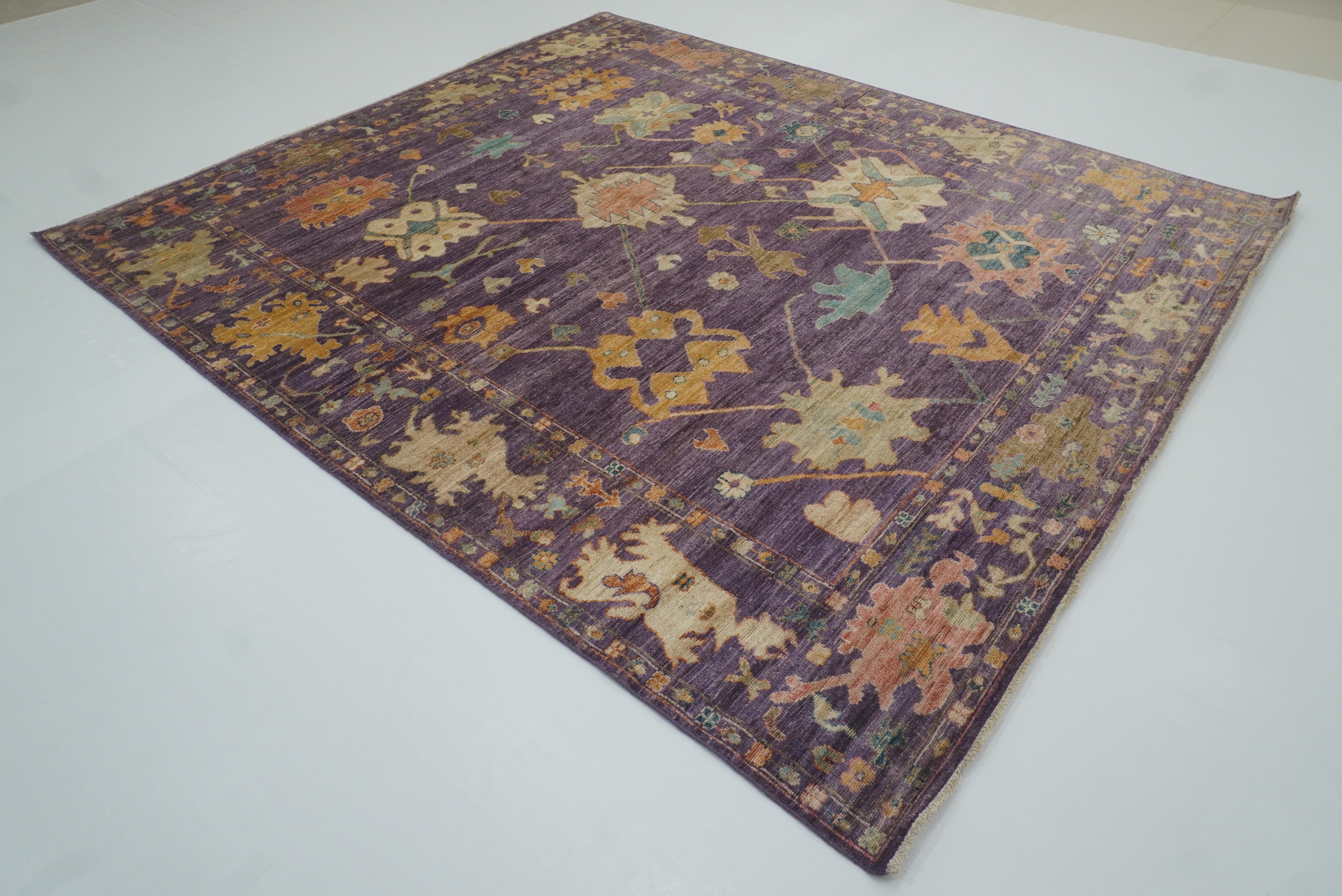 8x10 Oushak Muted Purple Hand knotted Rug - Yildiz Rugs