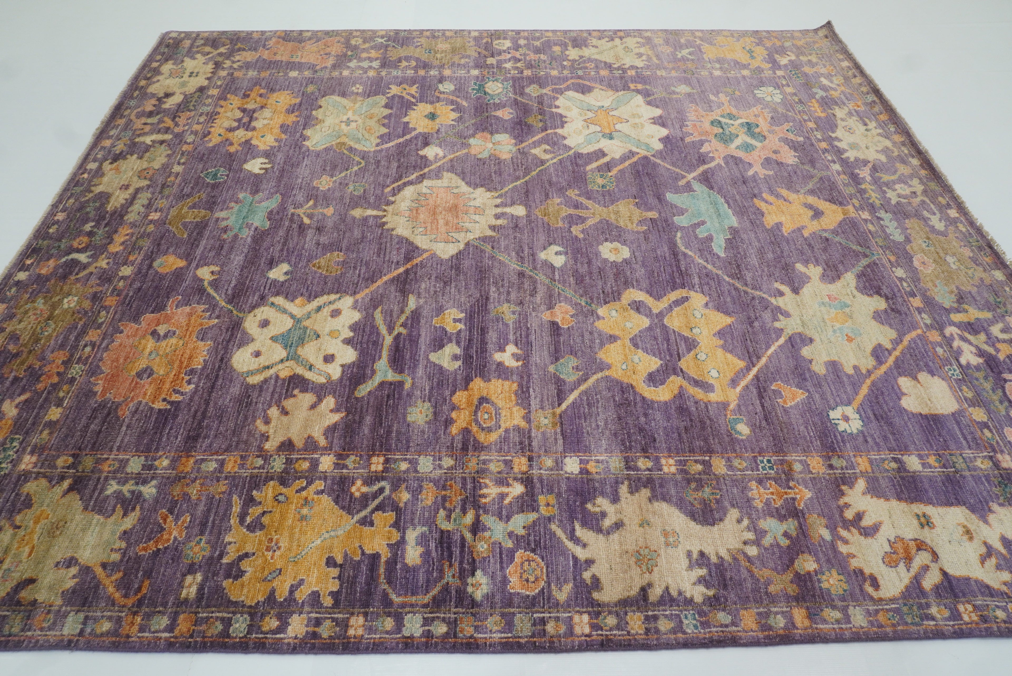 8x10 Oushak Muted Purple Hand knotted Rug - Yildiz Rugs