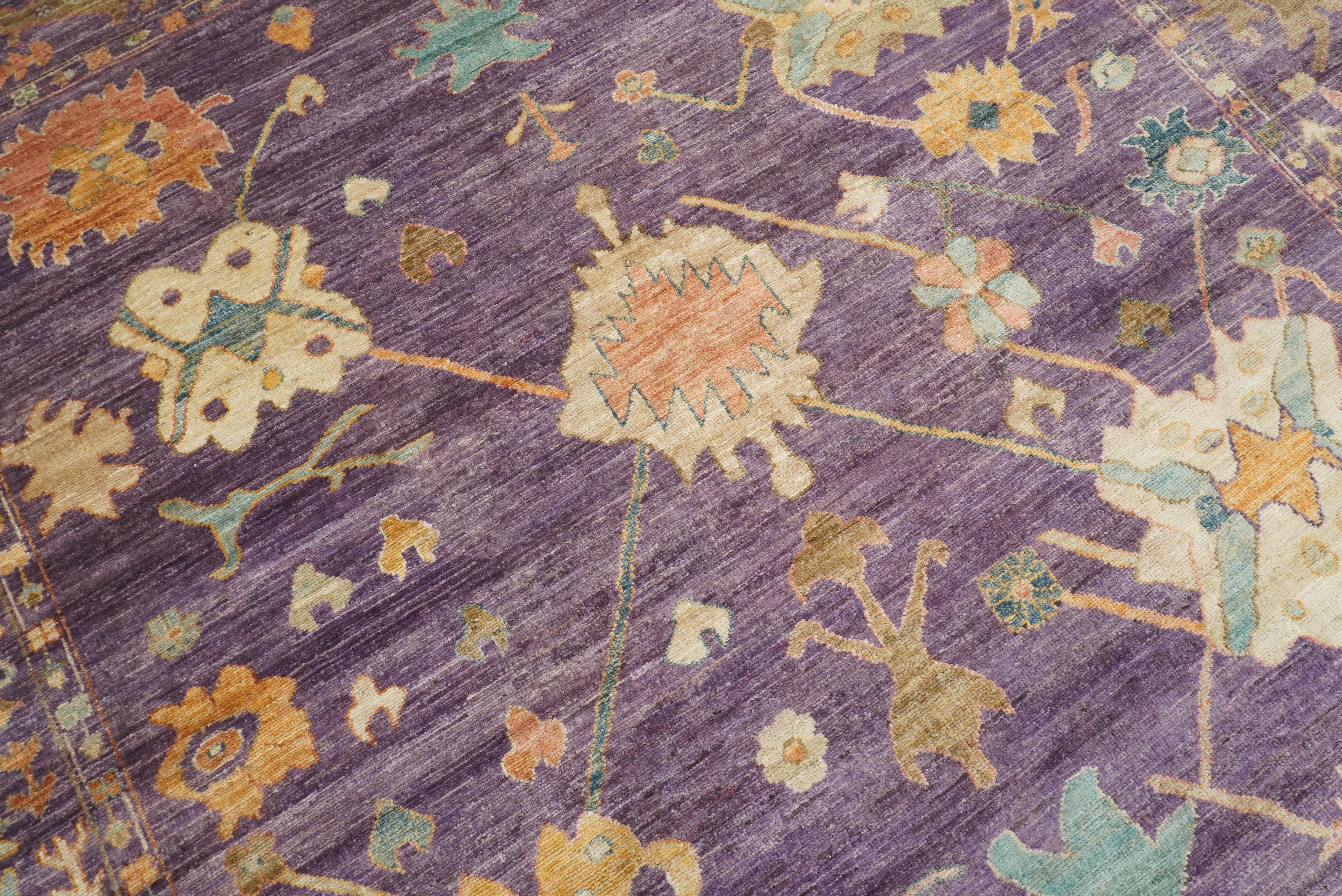 8x10 Oushak Muted Purple Hand knotted Rug - Yildiz Rugs