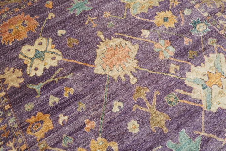 8x10 Oushak Muted Purple Hand knotted Rug - Yildiz Rugs