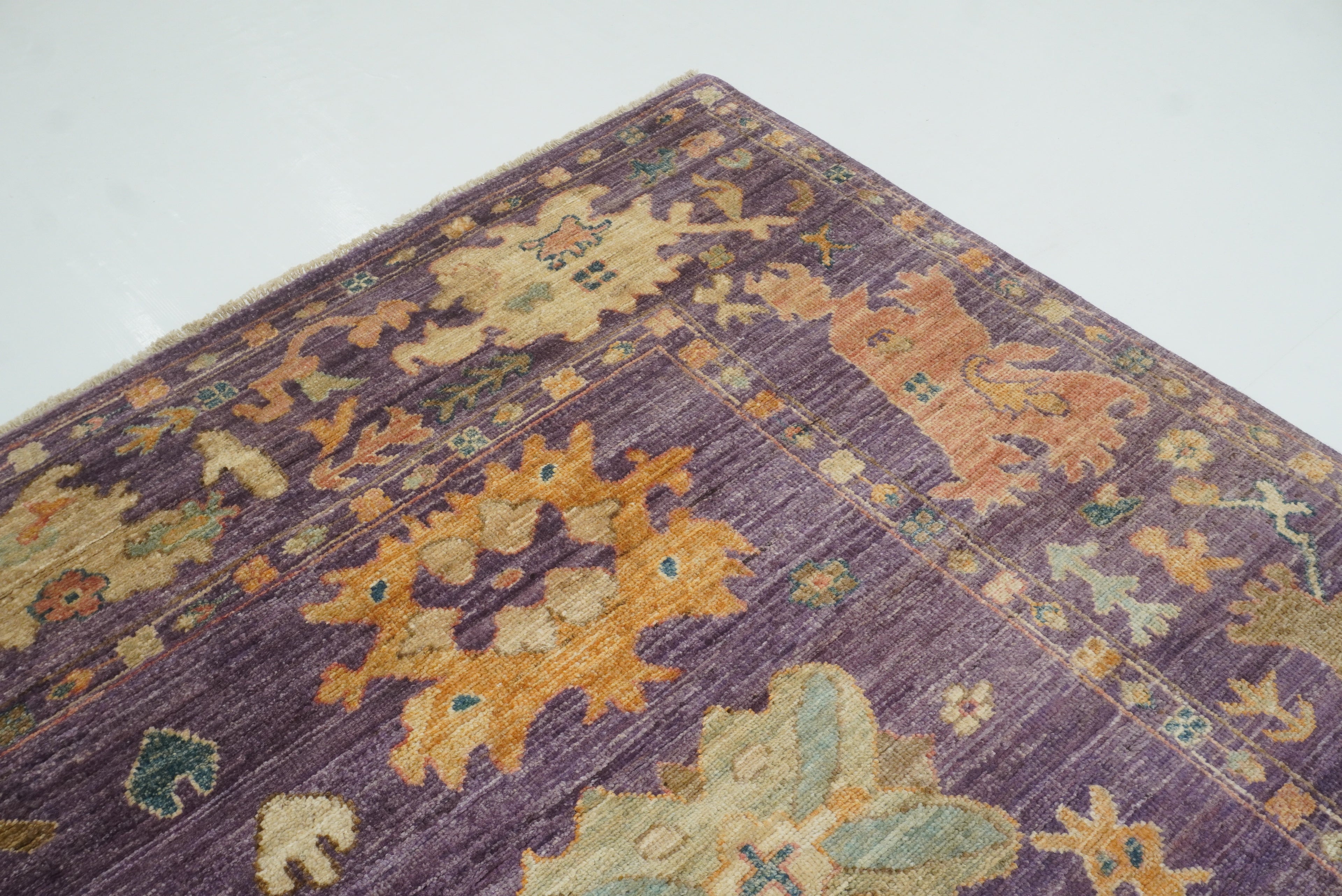 8x10 Oushak Muted Purple Hand knotted Rug - Yildiz Rugs