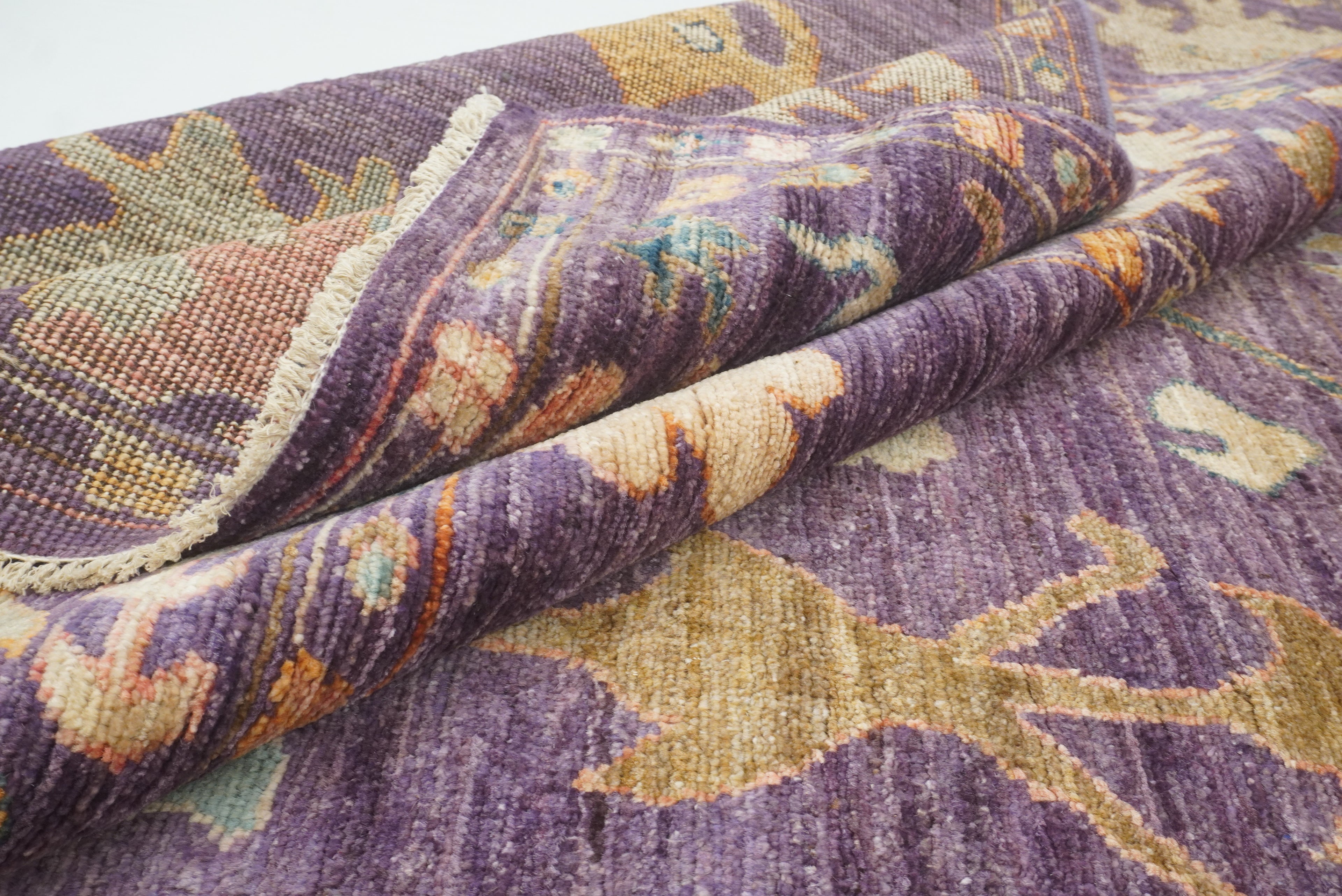 8x10 Oushak Muted Purple Hand knotted Rug - Yildiz Rugs