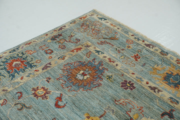 8x10 Oushak Soft Aqua Blue Hand knotted Rug - Yildiz Rugs