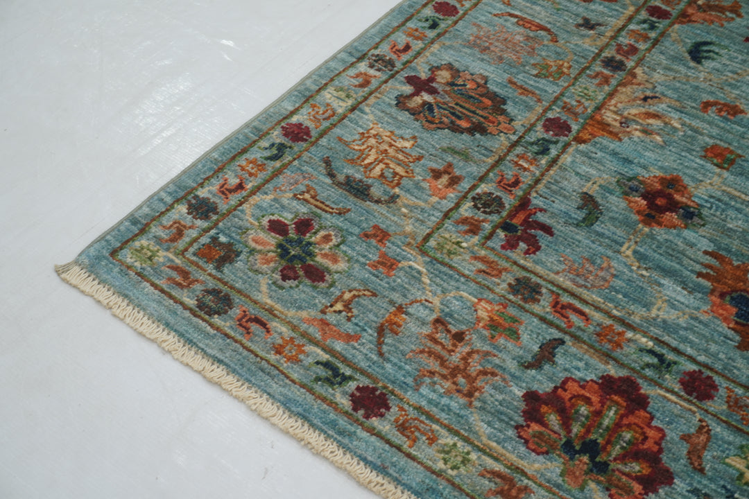 5x7 Blue Waziri Afghan Hand Knotted Oriental Rug