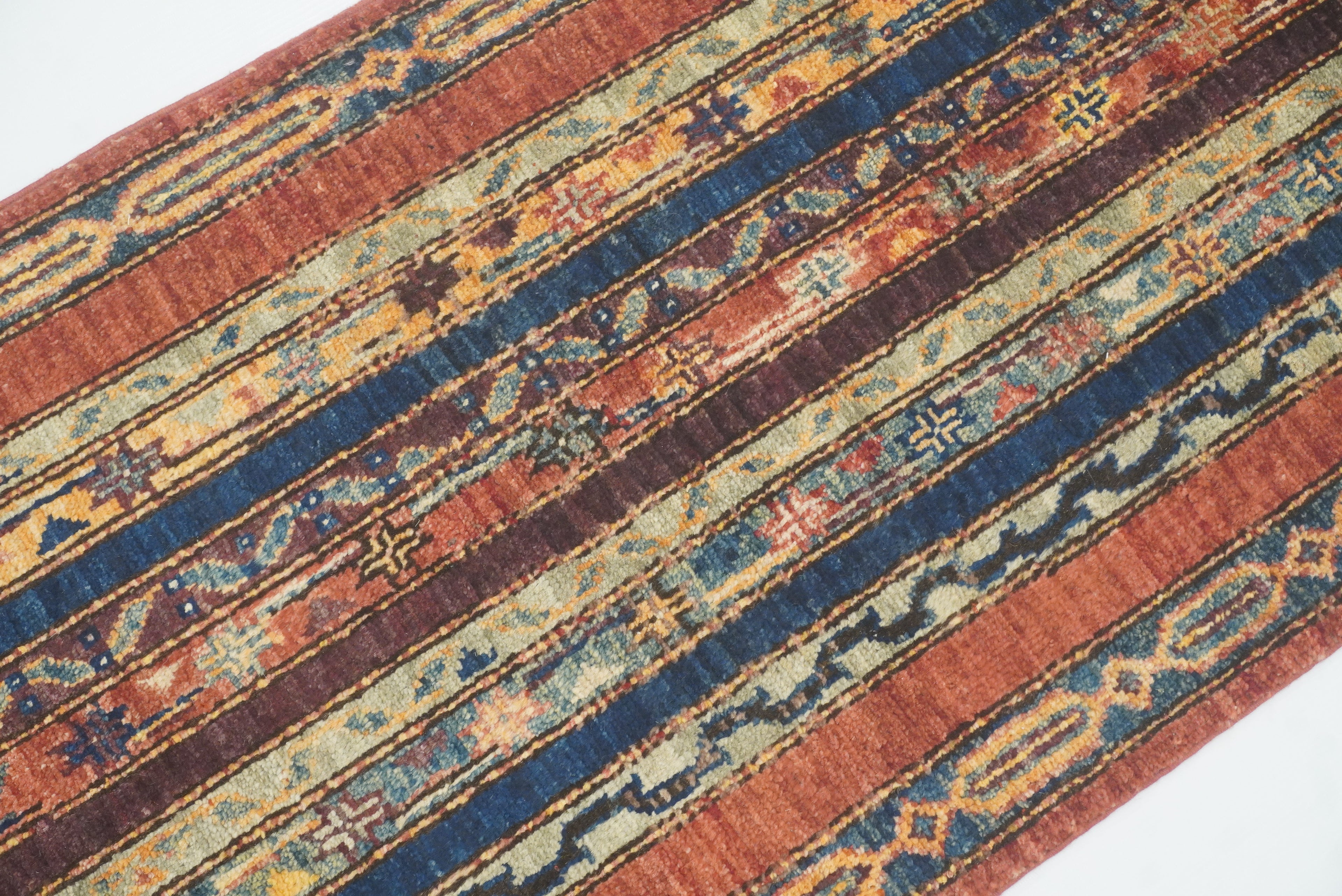 2x5 Red Shaal Turkish Hand knotted Runner Rug - Yildiz Rugs
