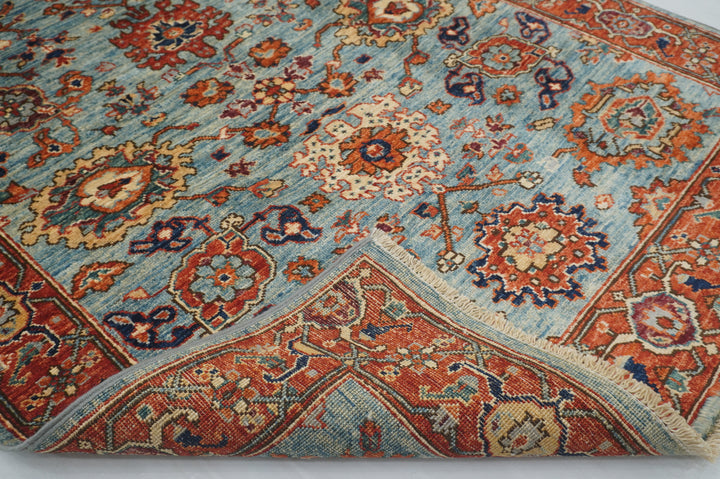 4x6 Blue Afghan Bidjar hand knotted Oriental Rug