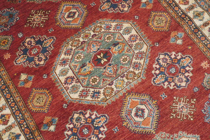 5x7 Red Kazak Hand Knotted Afghan Oriental Rug - Yildiz Rugs