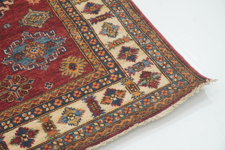 5x7 Red Kazak Hand Knotted Afghan Oriental Rug - Yildiz Rugs