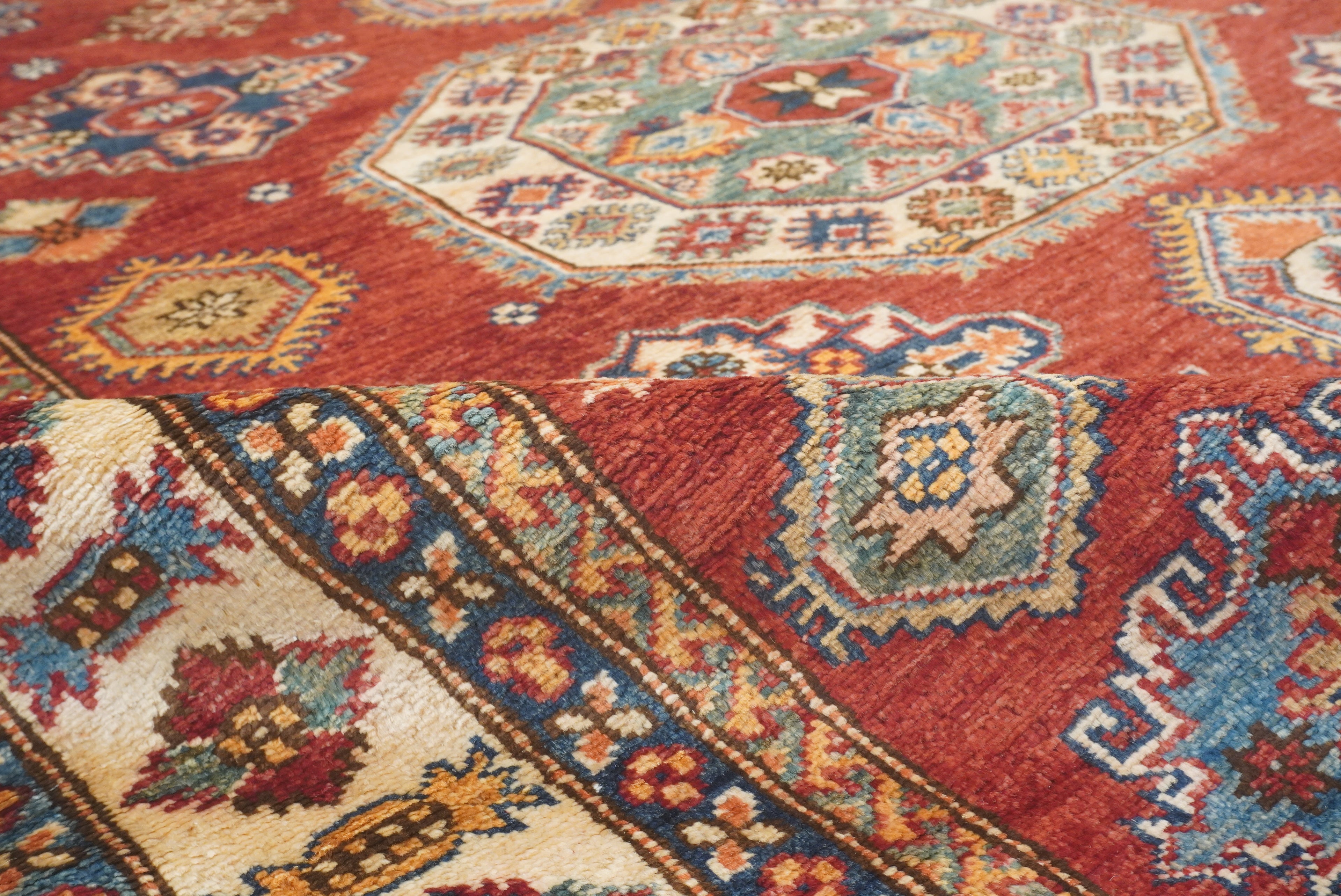 5x7 Red Kazak Hand Knotted Afghan Oriental Rug - Yildiz Rugs