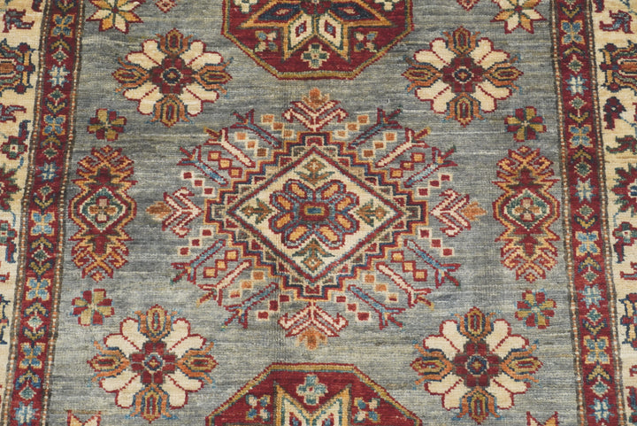 3x5 Gray Kazak Afghan Hand-knotted Rug - Yildiz Rugs
