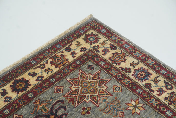 3x5 Gray Kazak Afghan Hand-knotted Rug - Yildiz Rugs