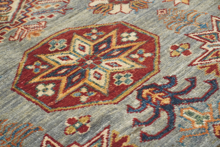 3x5 Gray Kazak Afghan Hand-knotted Rug - Yildiz Rugs