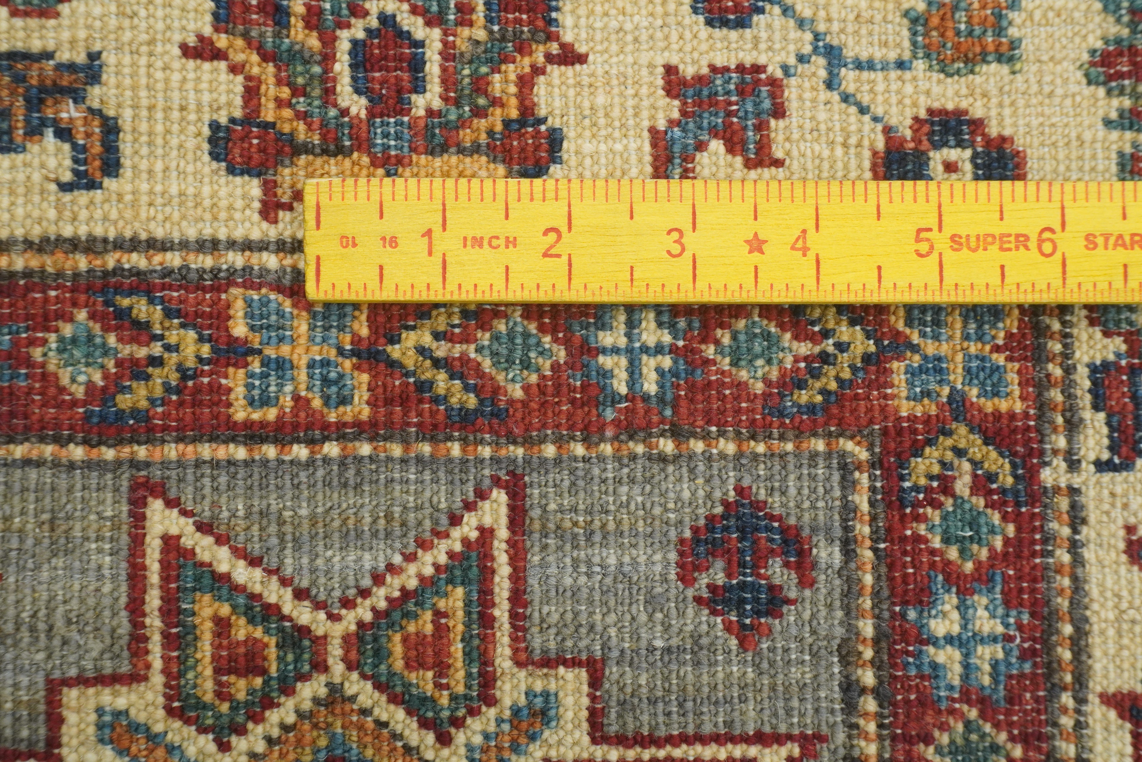 3x5 Gray Kazak Afghan Hand-knotted Rug - Yildiz Rugs