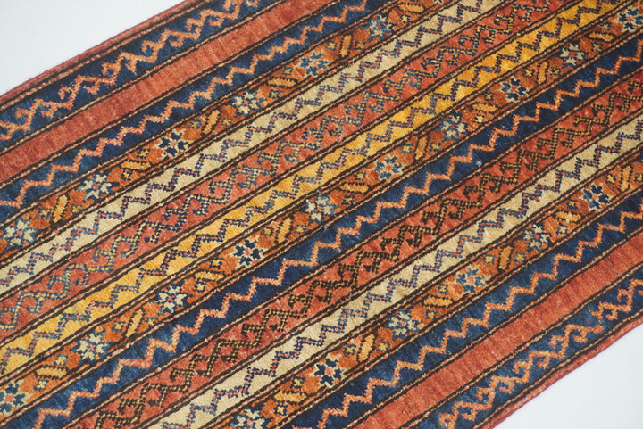 2x5 Red Shaal Turkish Hand knotted Runner Rug - Yildiz Rugs
