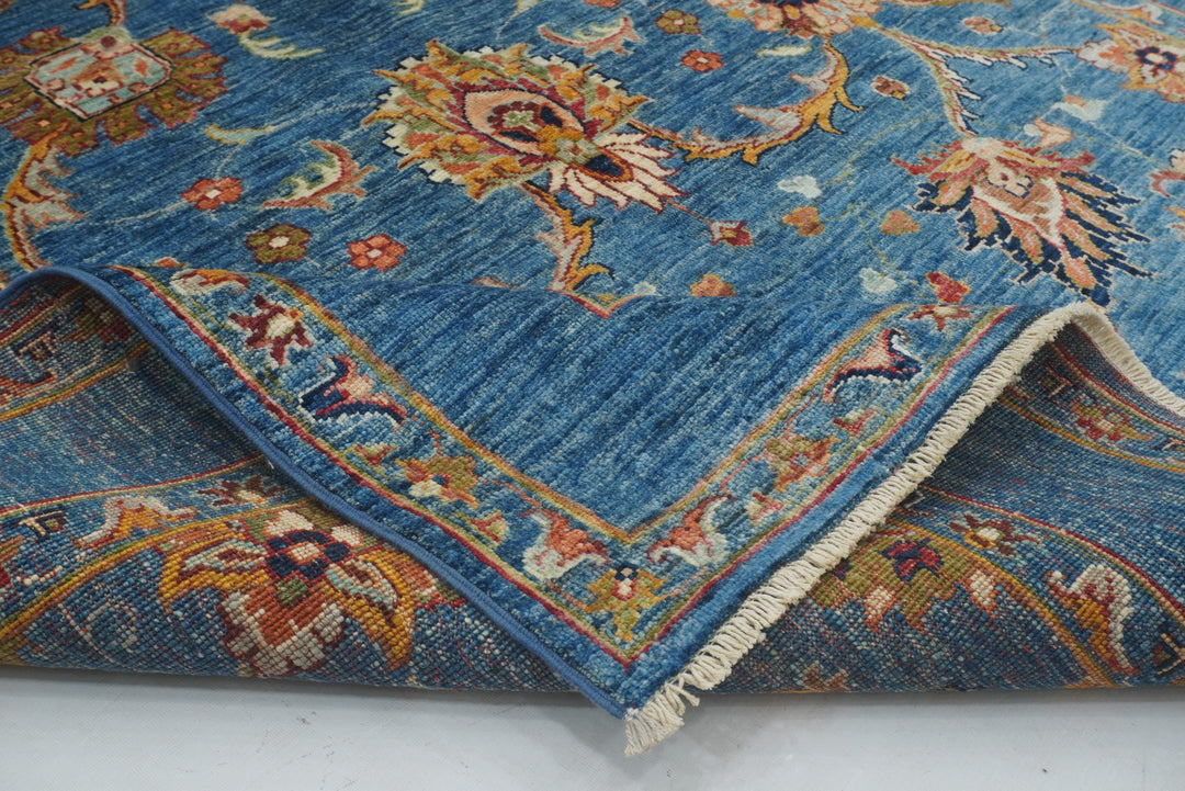 5x7 Blue Waziri Afghan Hand Knotted Oriental Rug